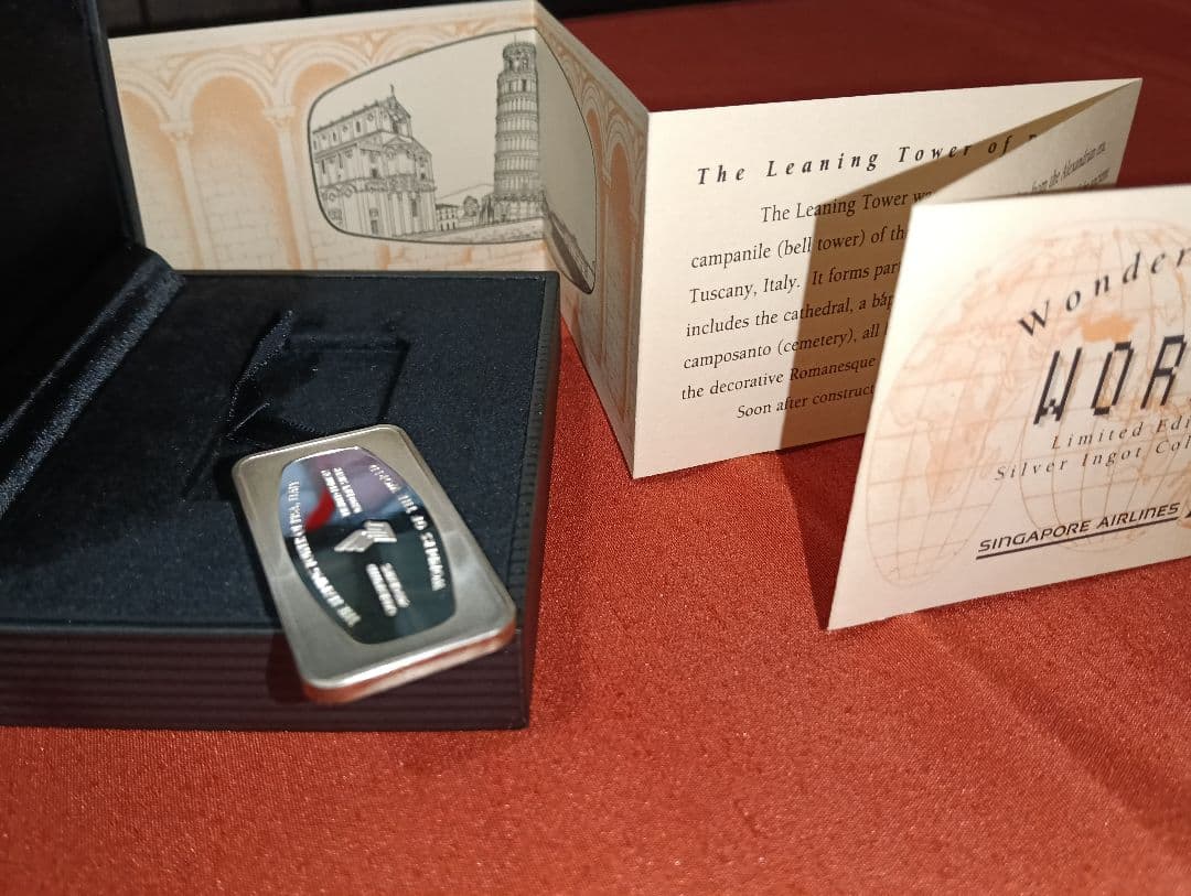 ☆激レア☆『世界の七不思議』SILVERインゴット・ピサの斜塔・品位：.800
