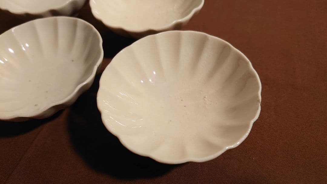 李朝　白磁　古伊万里　伊万里　輪華鉢　豆鉢　蔵出し　４客