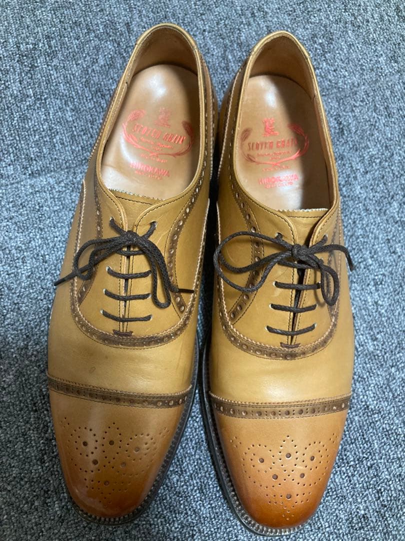 スコッチグレイン ベージュブラウン ビジネスシューズ　26.5 パーティ　結婚