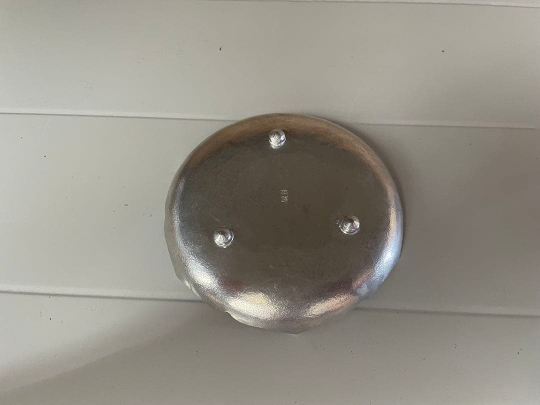 銀製 波形皿 専用箱付き　本錫