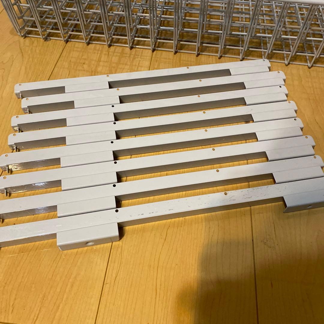 無印良品　シルバー ランドリーラック 追加カゴ　バスケット　84cm 4個セット