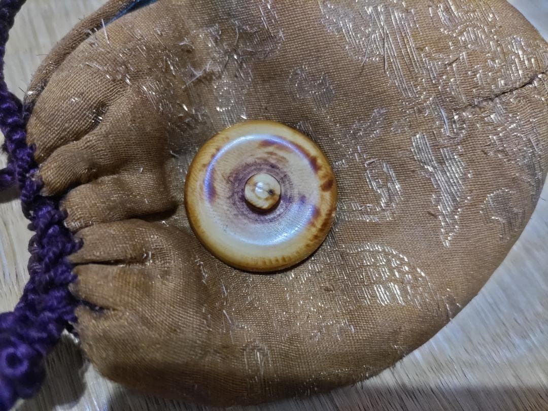 古薩摩 鮫肌釉 茶入 古裂・仕覆付 江戸時代