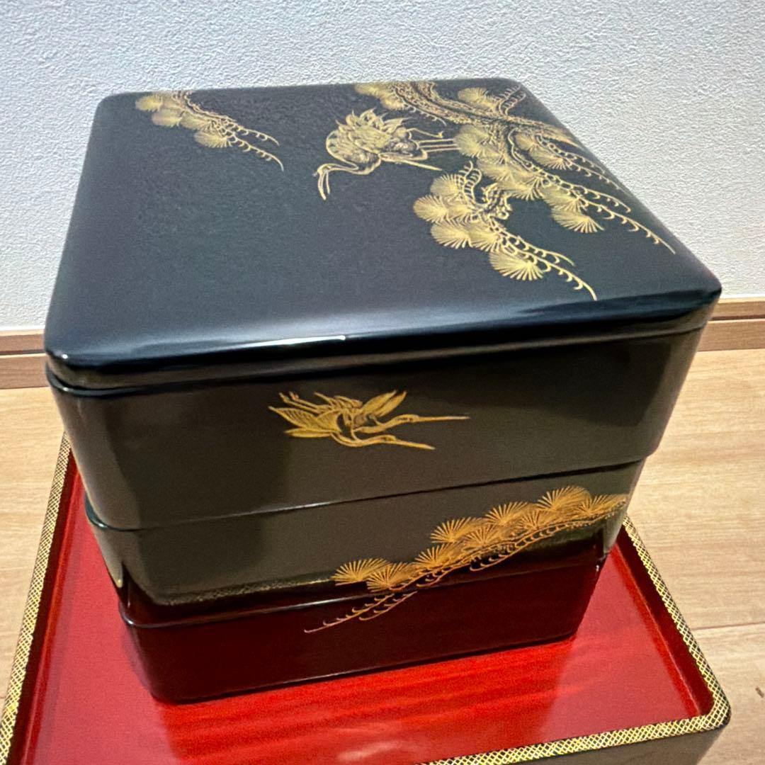 漆器重箱 松と鶴のデザイン - メルカリ