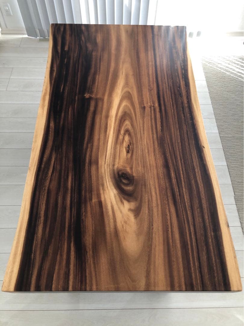希少 一枚板　モンキーポッド　ダイニングテーブル　脚なし　木製