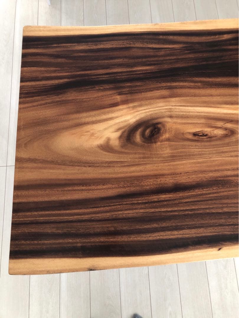 希少 一枚板　モンキーポッド　ダイニングテーブル　脚なし　木製