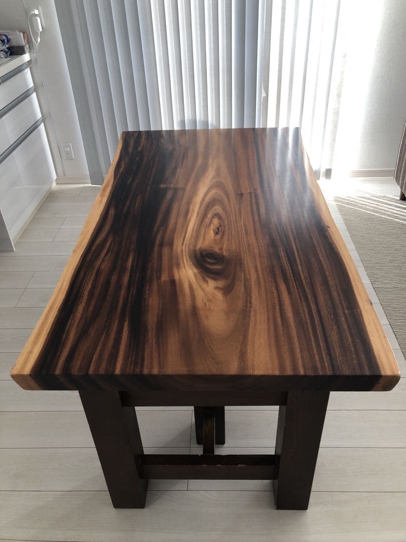 希少 一枚板　モンキーポッド　ダイニングテーブル　脚なし　木製