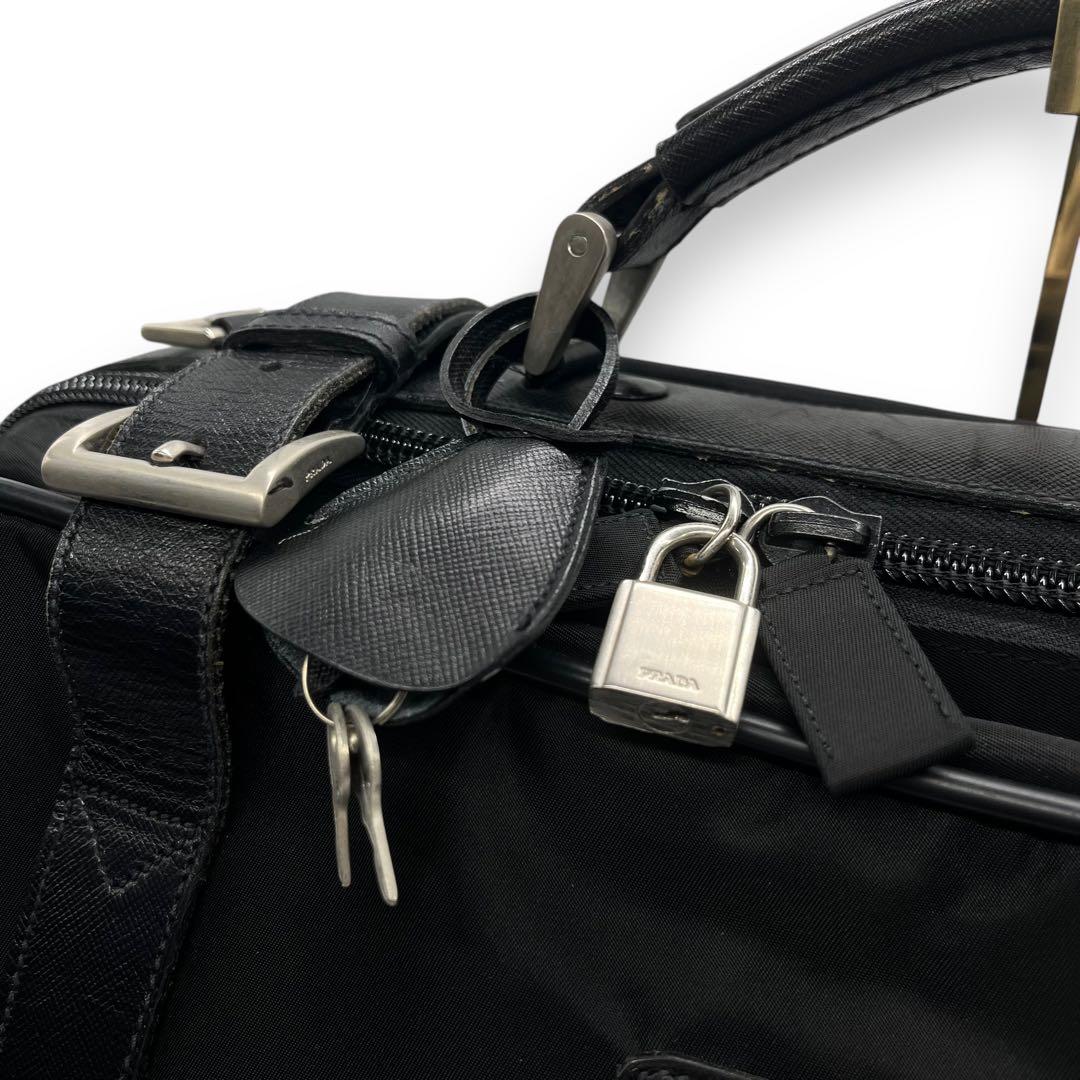 極美品■プラダ　2way　ビジネスバッグ　ナイロン　三角ロゴ　ショルダー付　黒