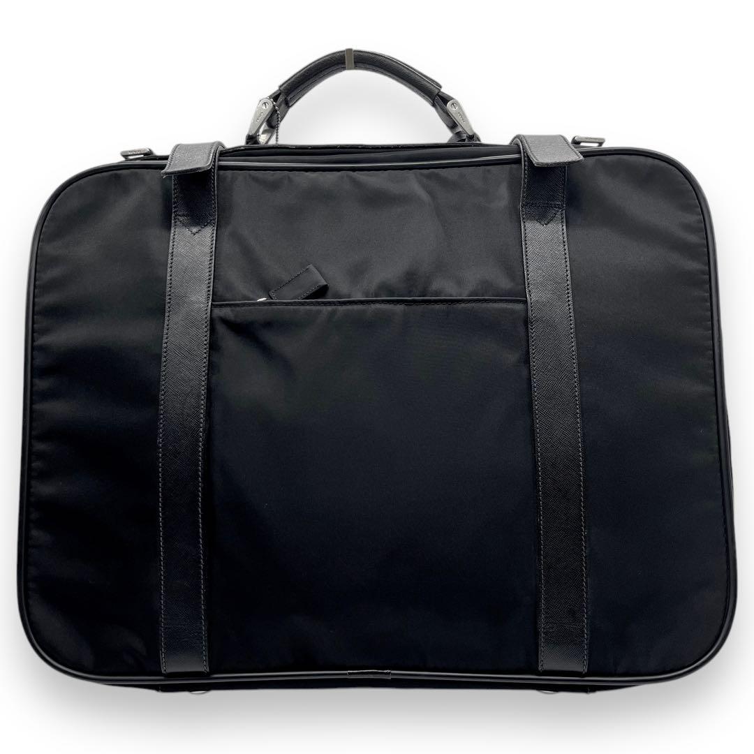極美品■プラダ　2way　ビジネスバッグ　ナイロン　三角ロゴ　ショルダー付　黒