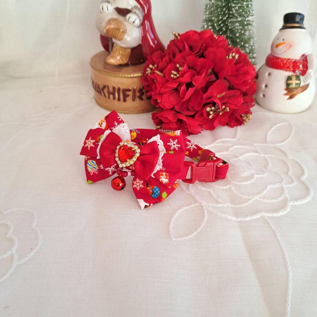 クリスマス(赤⑤)わんちゃん猫ちゃん用首輪