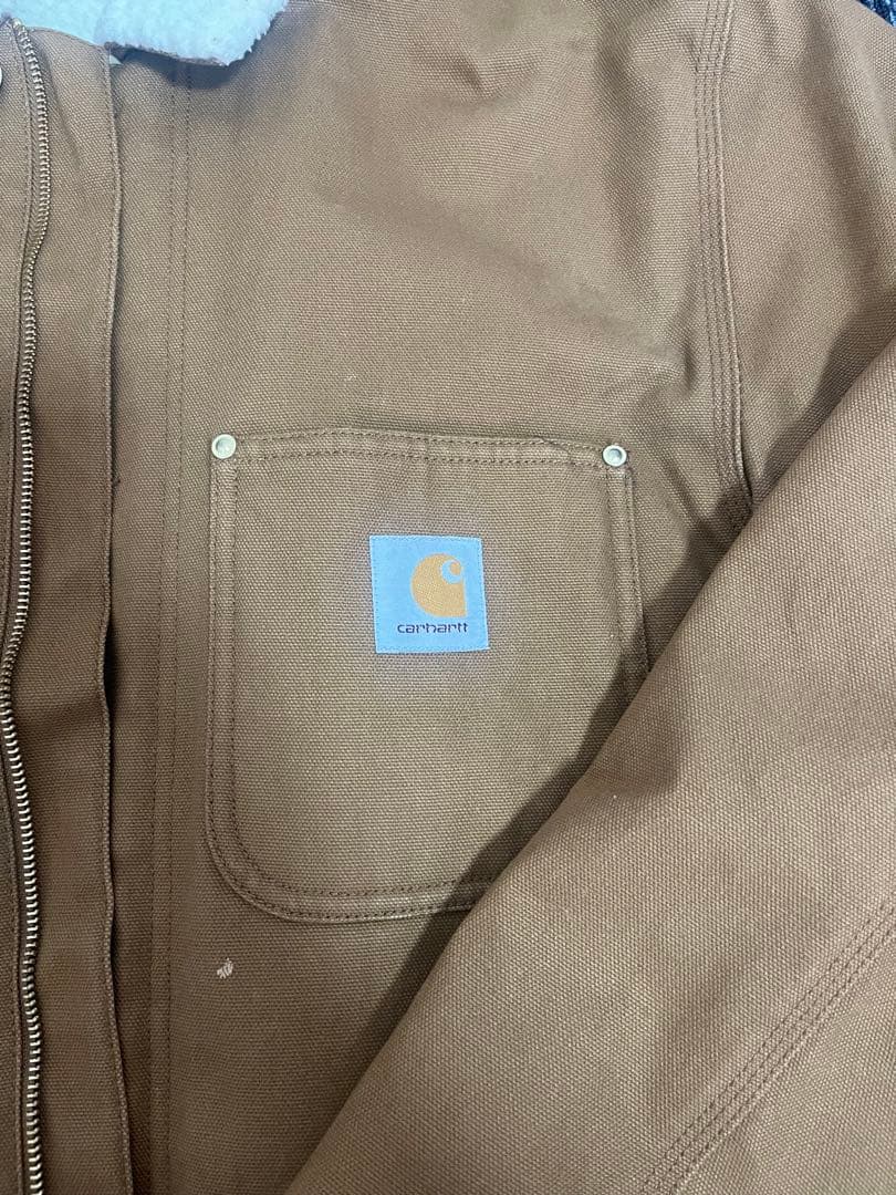 早いもの勝ち！カーハートWIP☆ワンポイントロゴ　裏地ボア　ダックカバーオール