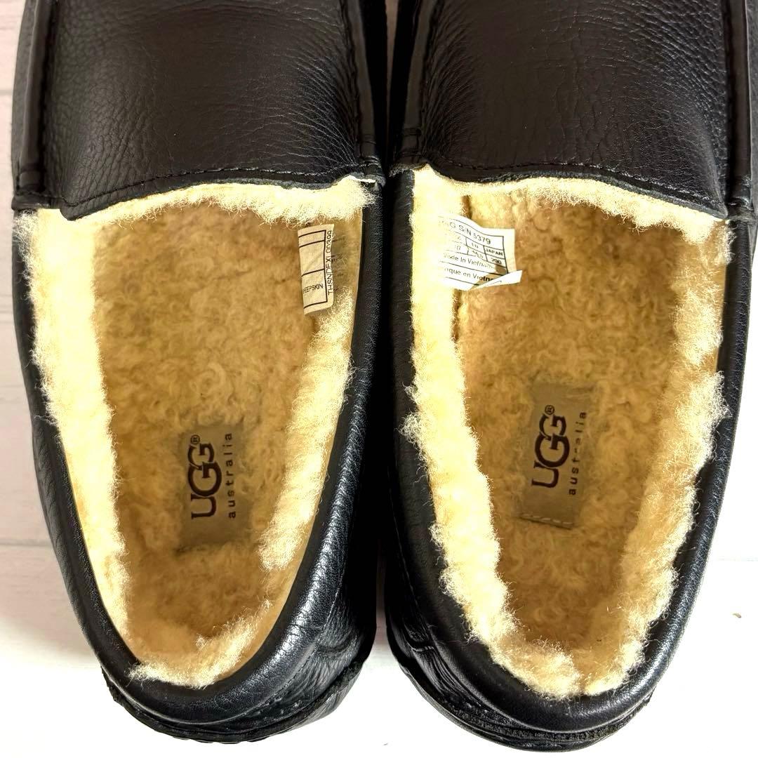 希少■UGG■モカシン■スリッポン 5379 アスコット 本革 シボ革
