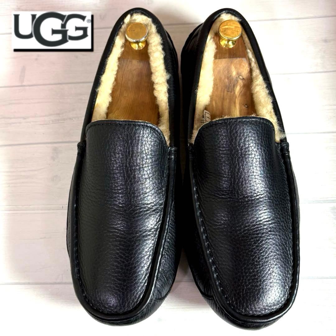 希少■UGG■モカシン■スリッポン 5379 アスコット 本革 シボ革
