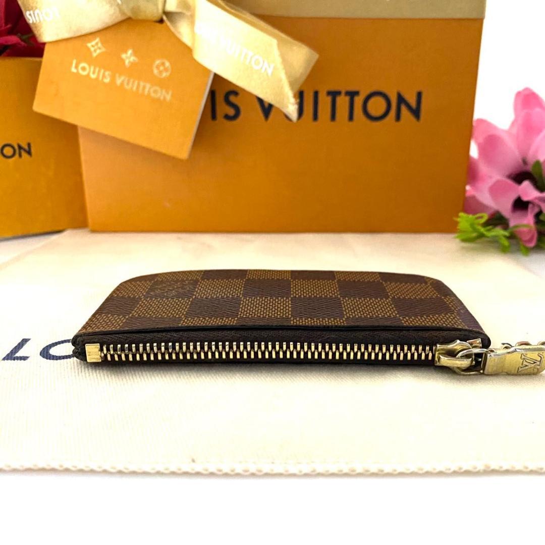 ルイ ヴィトン◎ポシェット クレ ダミエ エベヌ ケース キーホルダー 茶