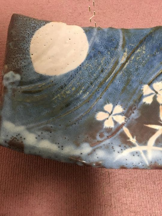 志野 有名作家加藤土代久作 大皿 個展再お値下げしました共箱付き