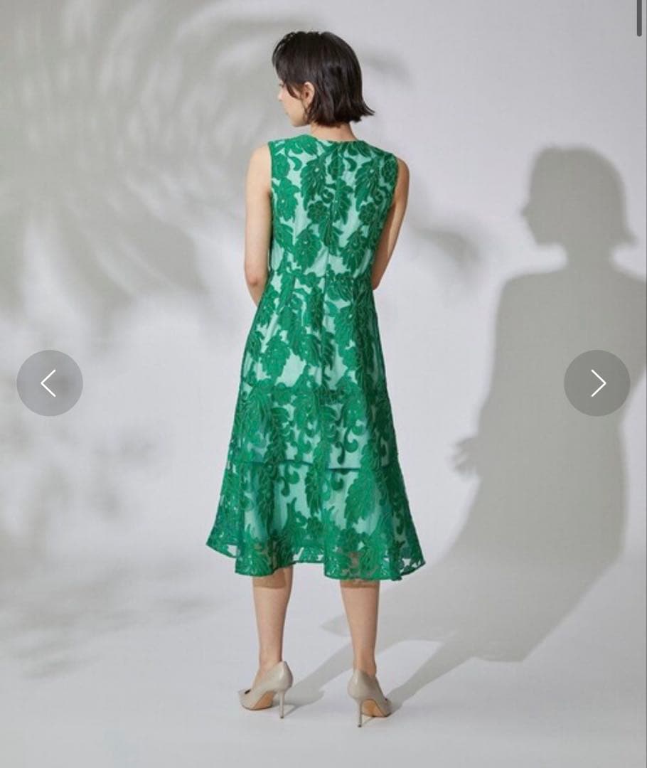 グレースコンチネンタル コード刺繍フレアドレス 36 ワンピース