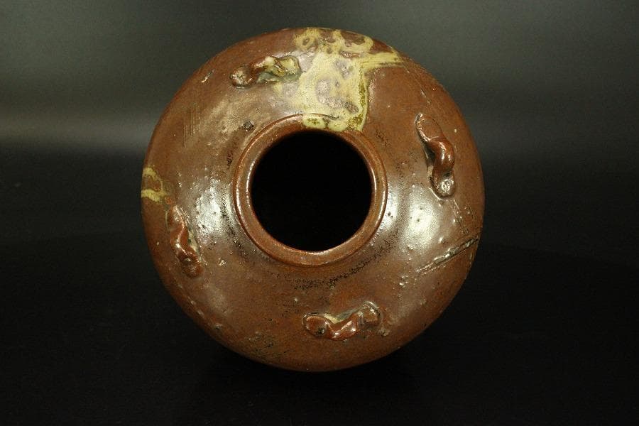 祖母懐 四耳 茶壷 高19.5cm(LC576)