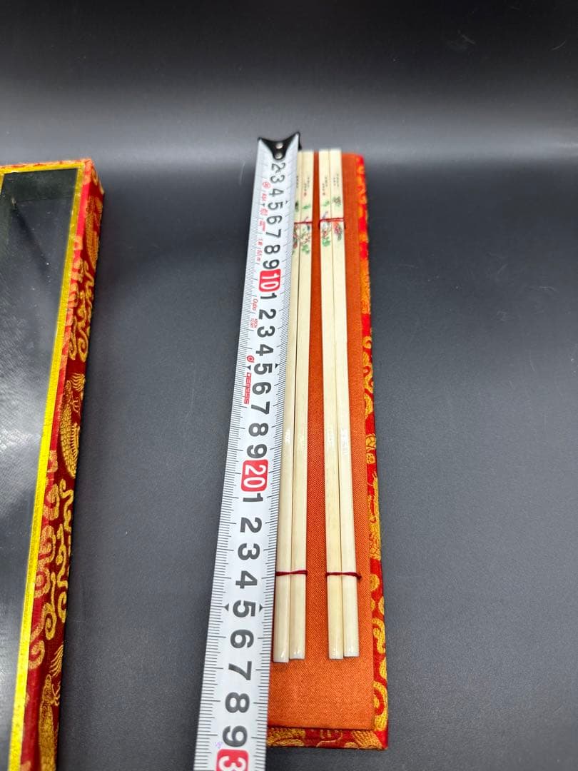 天然材質 牙雕箸 はし 彫刻 中国 骨董 古美術