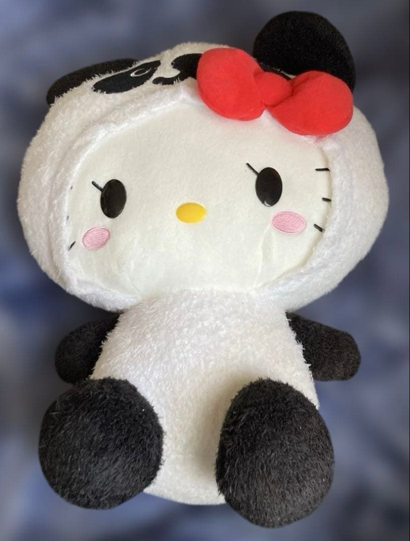 平成レトロ ハローキティ パンダ BIG ぬいぐるみ （2011年製 景品）レア