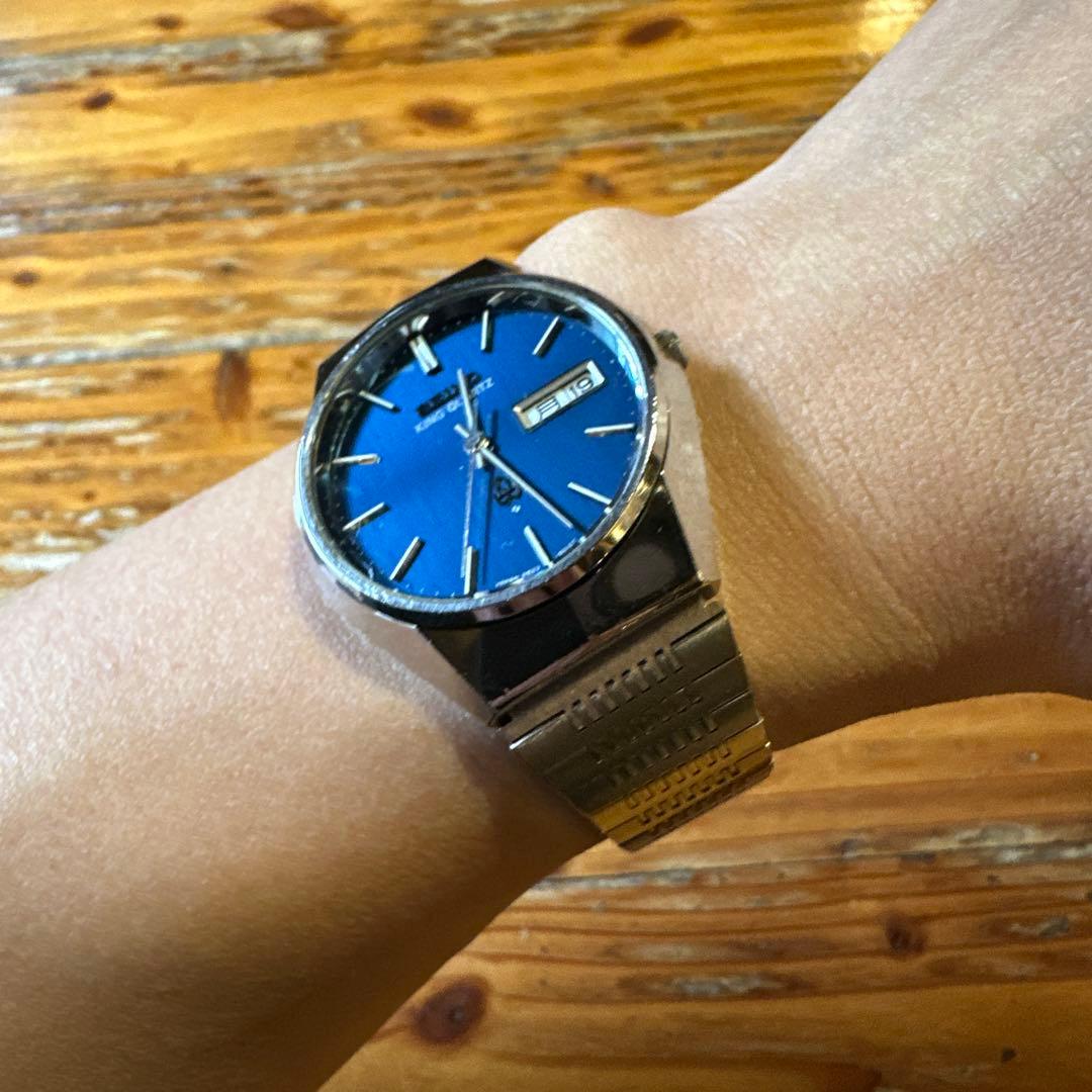 SEIKO キングクォーツ　腕時計 ブルー　稼動品　4823-8010 美品