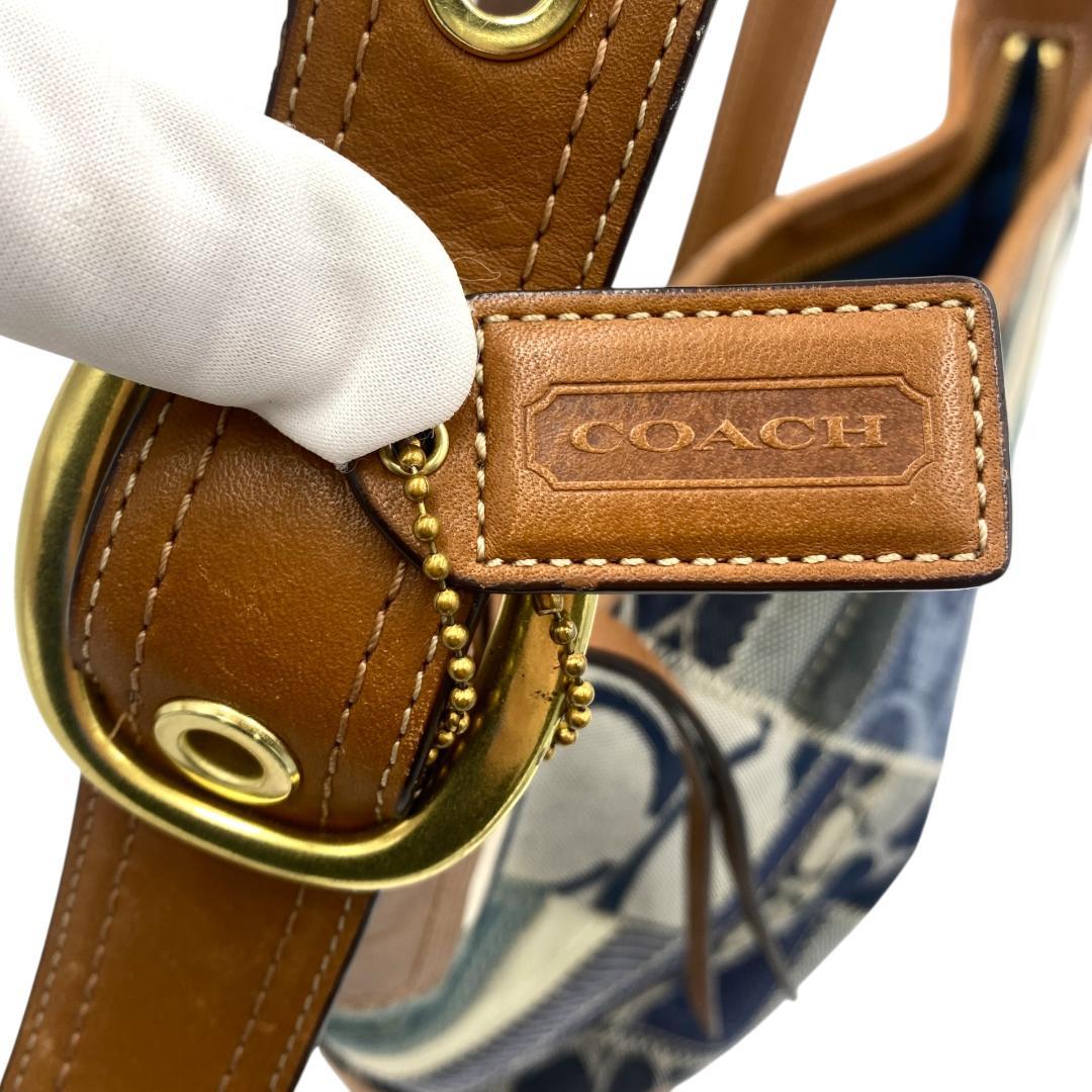 【COACH】デニム×パッチワーク バケツ型ショルダーバッグ