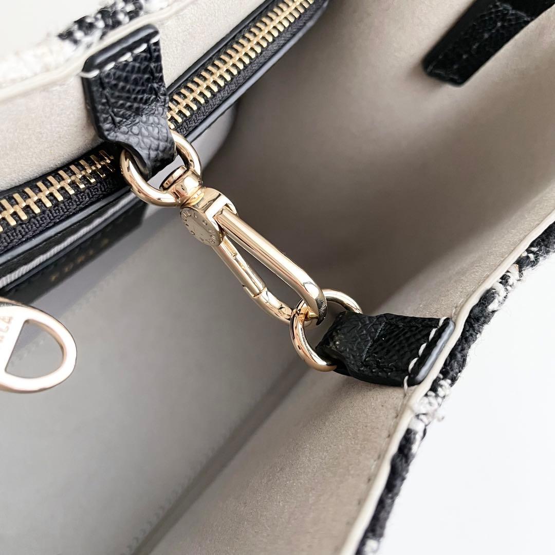 フルラ FURLA ハンドバッグ 2way エラ ツイード ブラック 新品保管