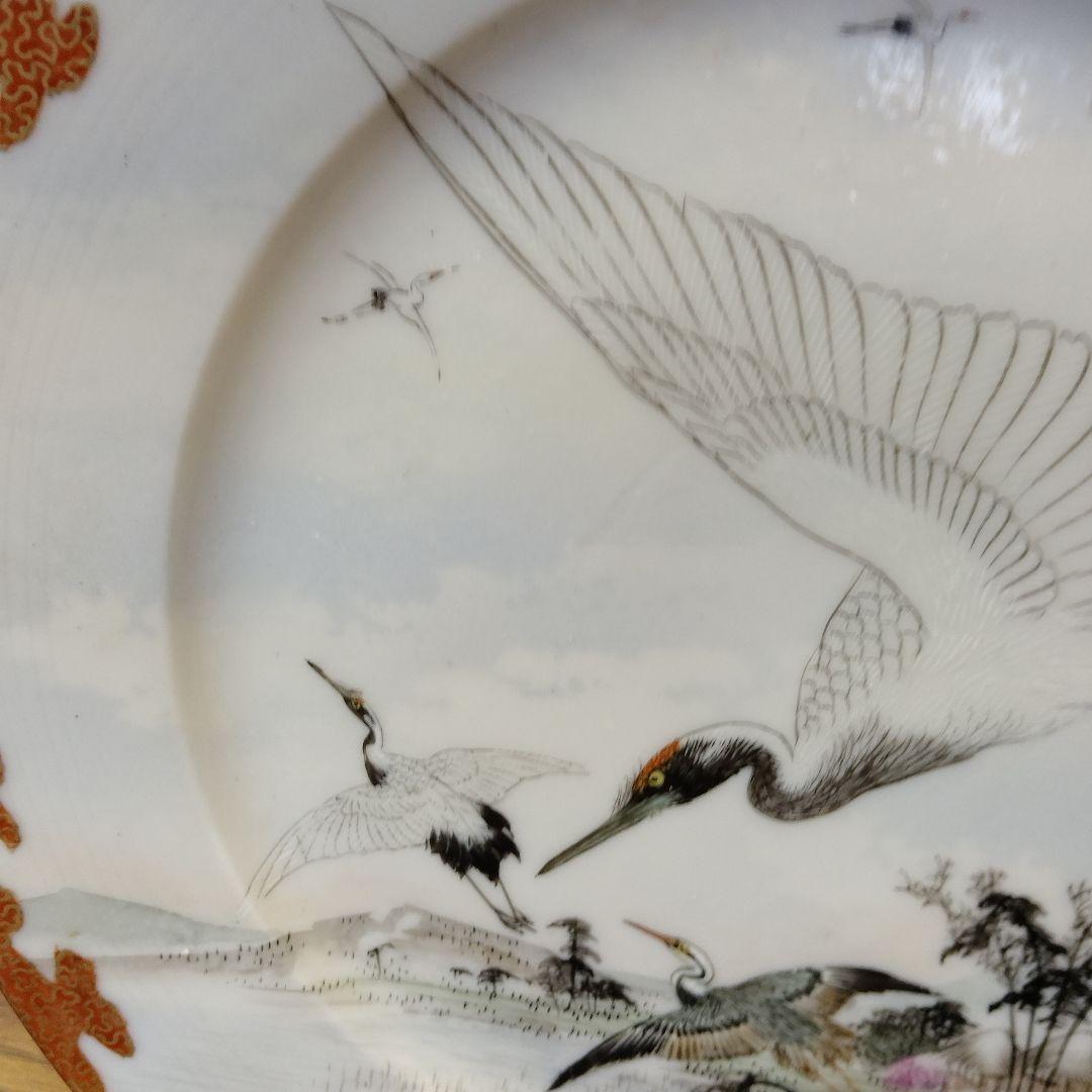 明治時代 横浜焼 高山画 里帰り 鶴 皿 - メルカリ