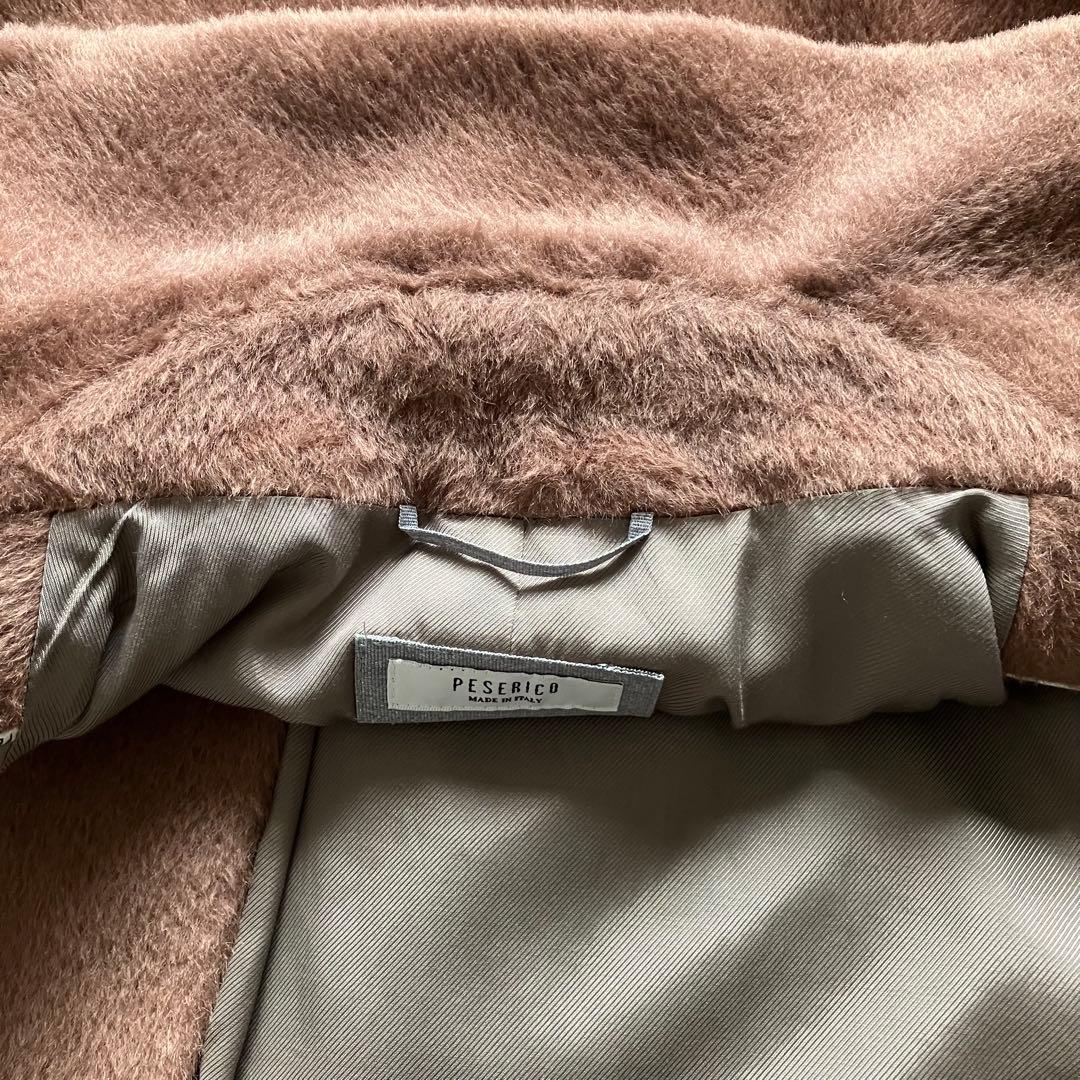 美品⭐️PESERICO】イタリア製モカカラーシャギーチェスターコート 40