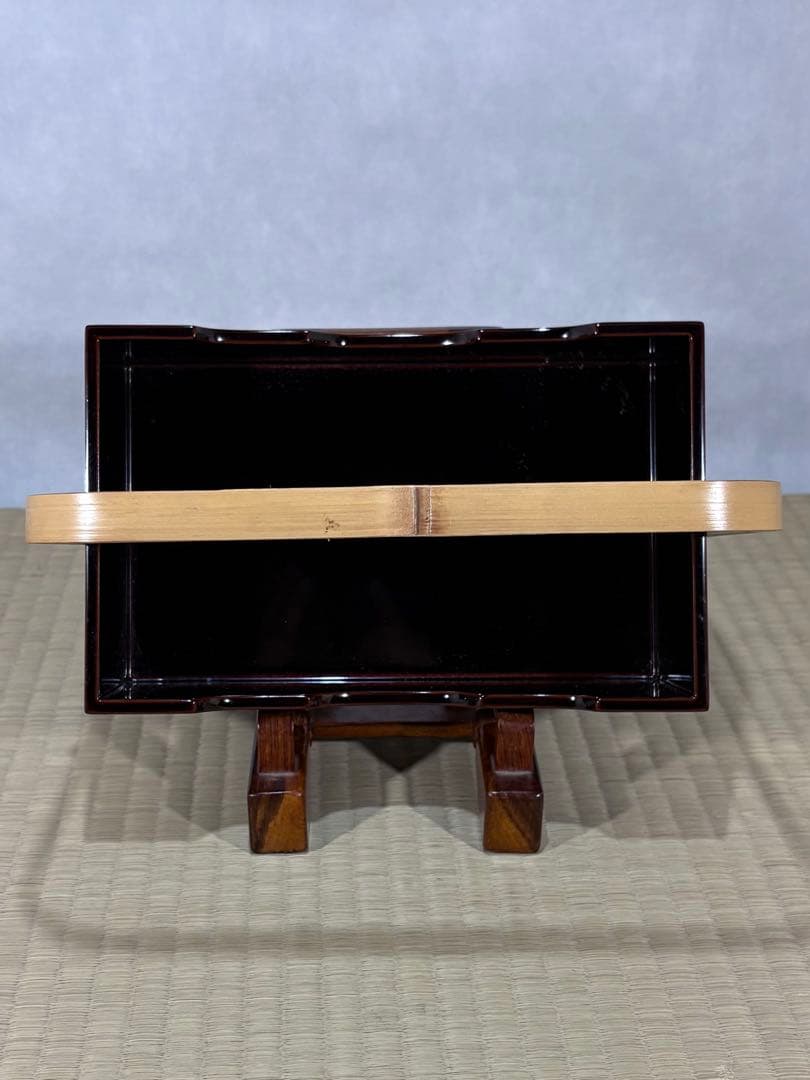 山中塗 塗師 二代 助田宗明造 竹手付 煙草盆 美品 共箱 茶道具 送料込