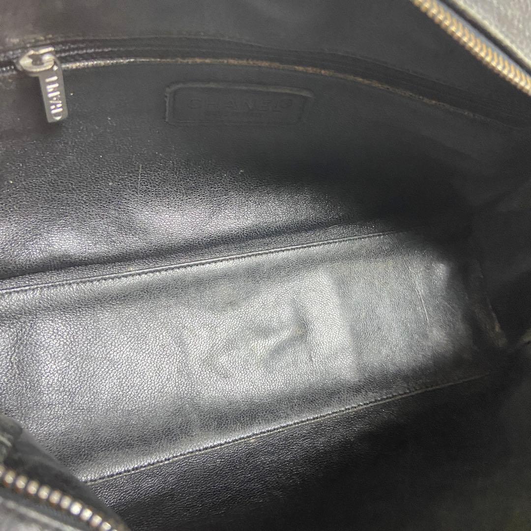 正規品　CHANEL ミニボストン　キャビアスキン　レザーバッグ