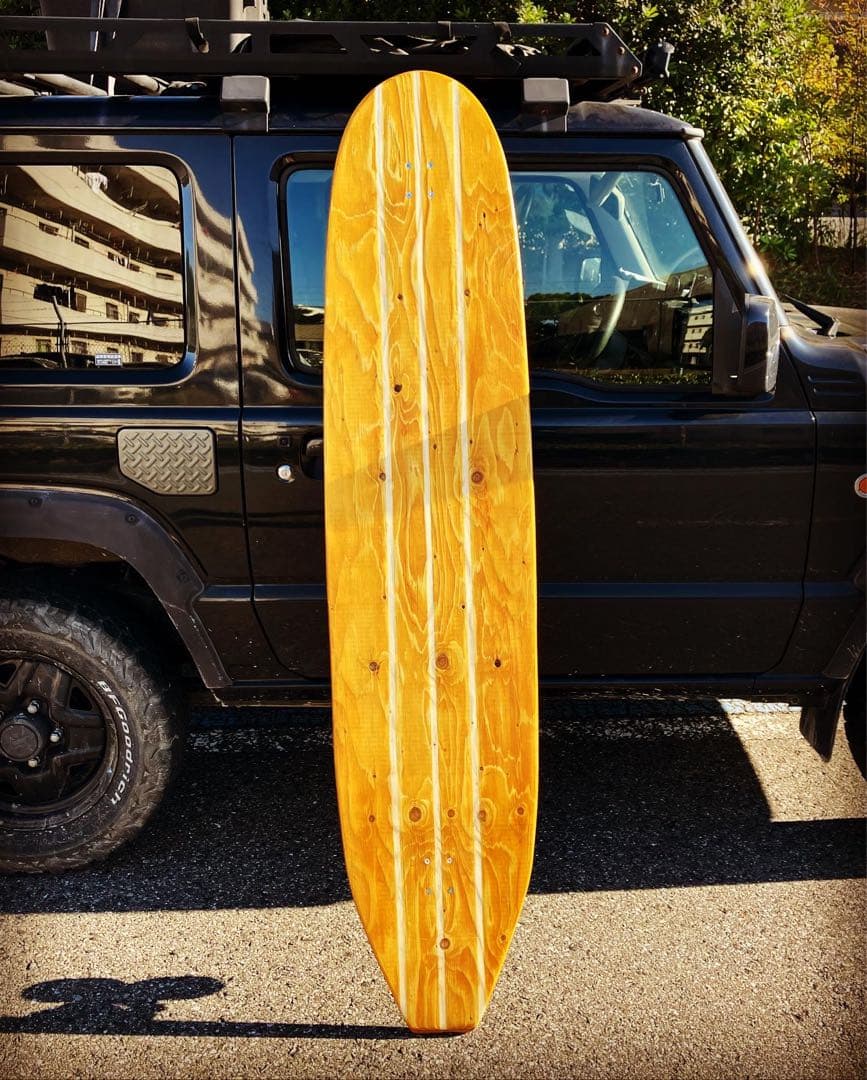 木製ロング　サーフスケートボード　180cm