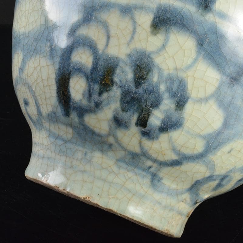 中国 呉須染付 花文 壷 D R7052