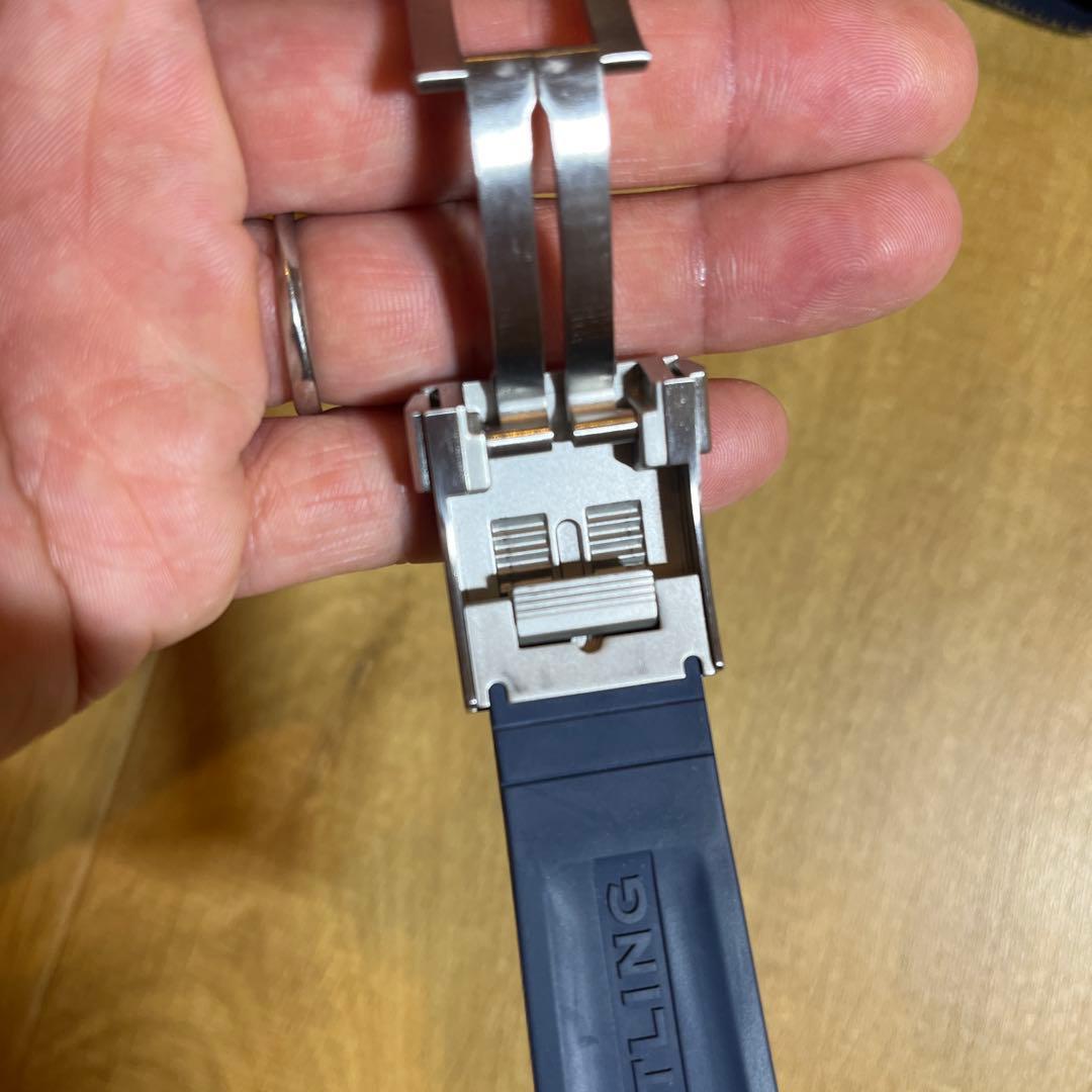 BREITLING ブライトリング　ネイビー ラバーベルト Dバックル