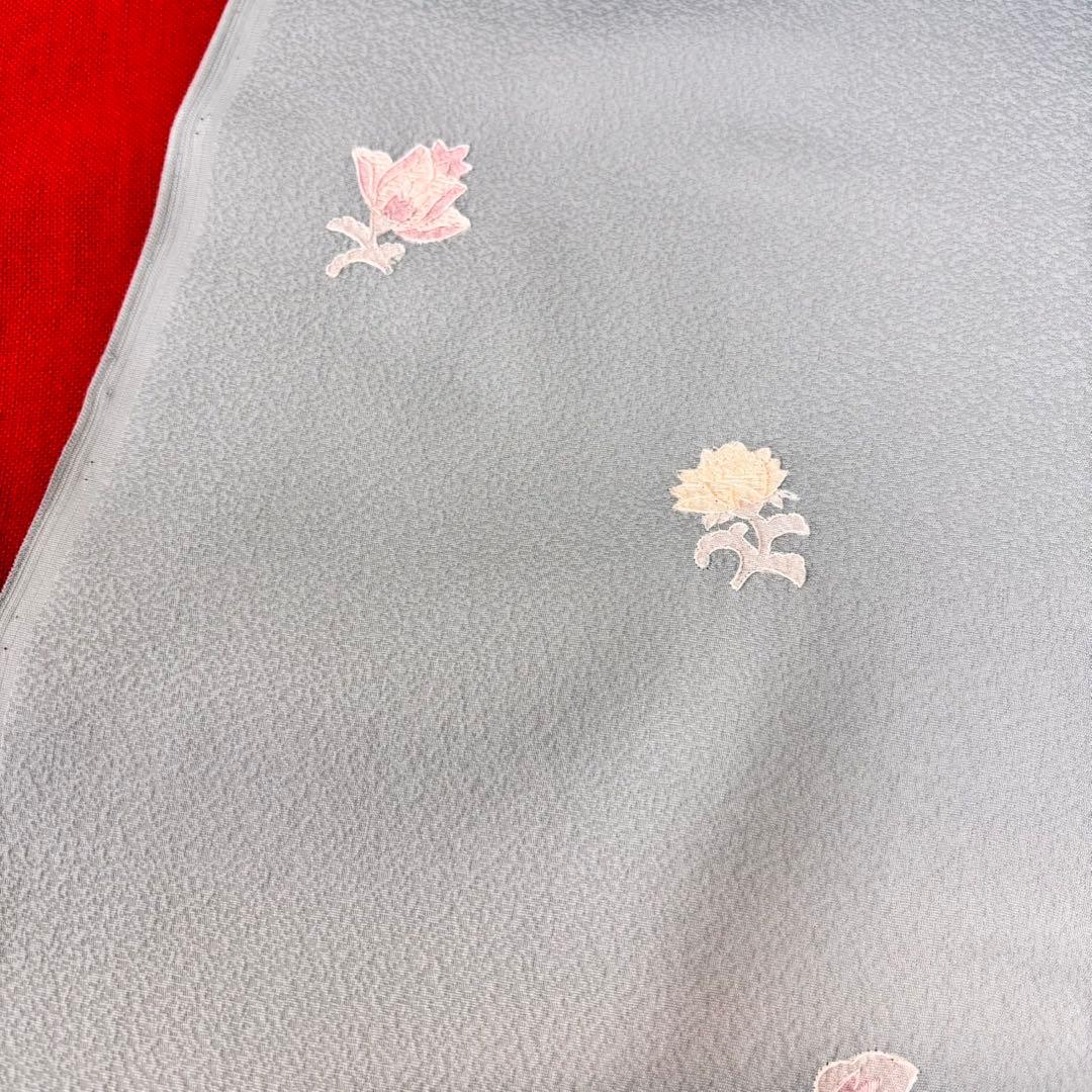 色無地反物 蘇州刺繍 未使用 アイスブルー