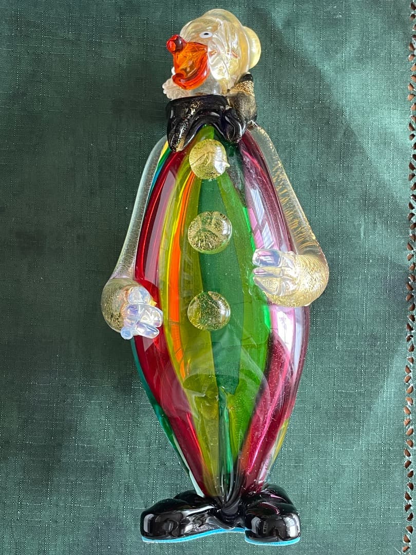 ベネチアングラス (ムラーノガラス) ピエロ 人形