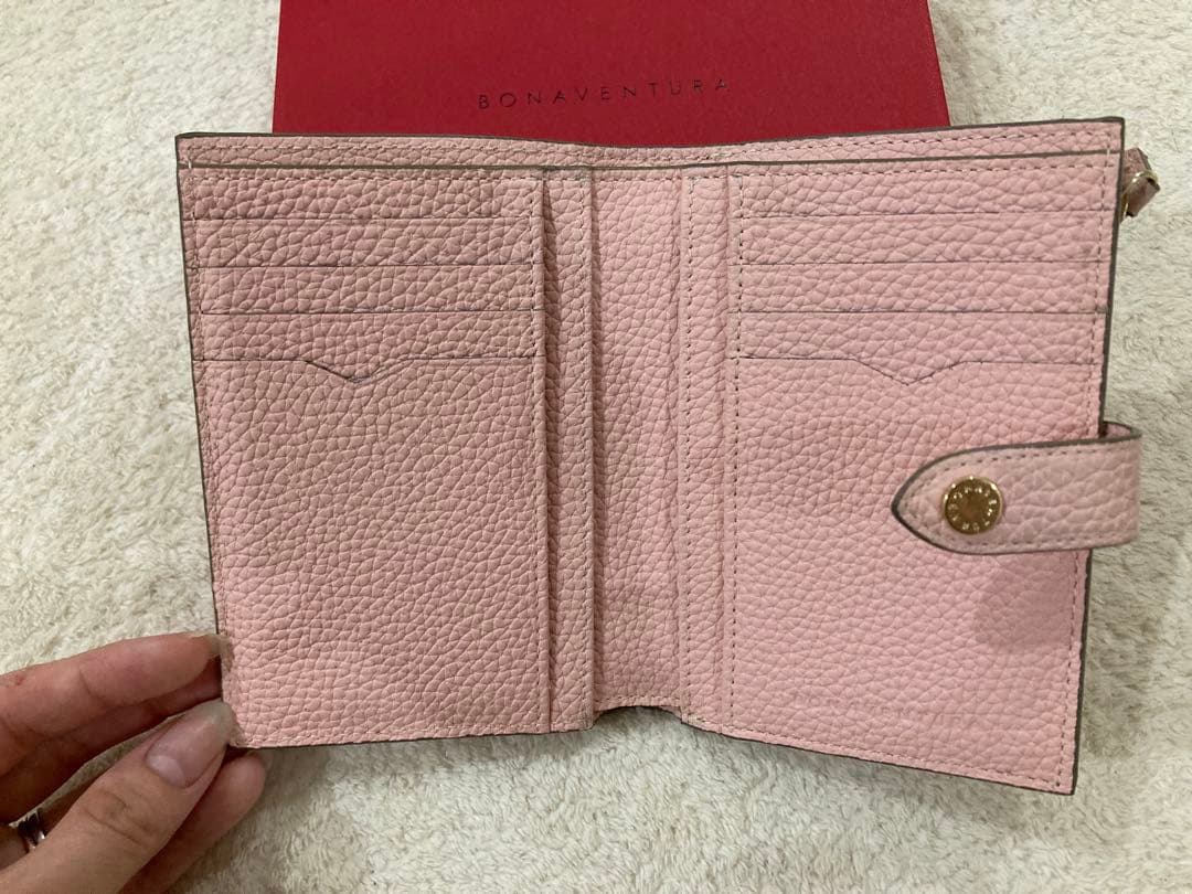 ボナベンチュラ　二つ折り財布　サクラピンク　おまけ付き