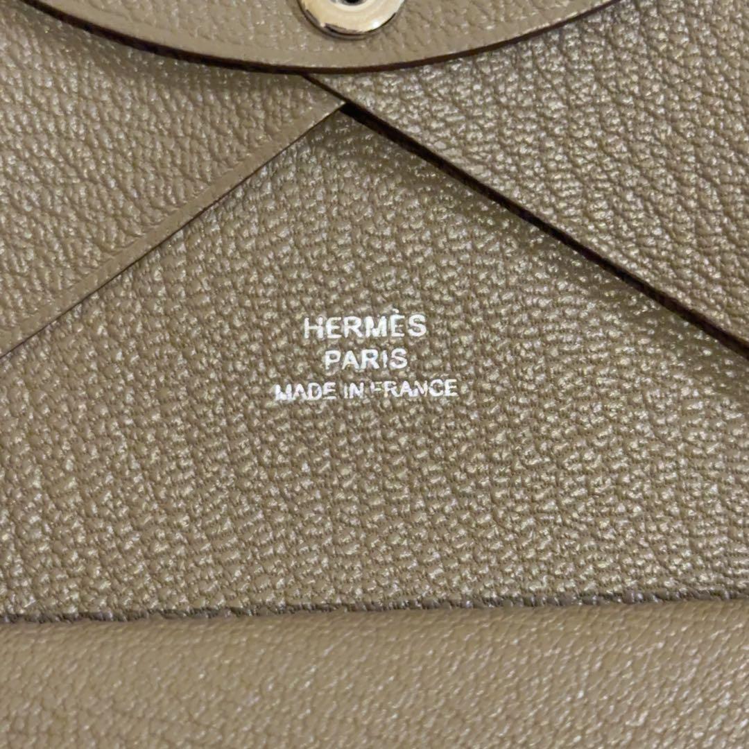 HERMESエルメス カルヴィデュオ エトゥープ　シェーブル 新品未使用