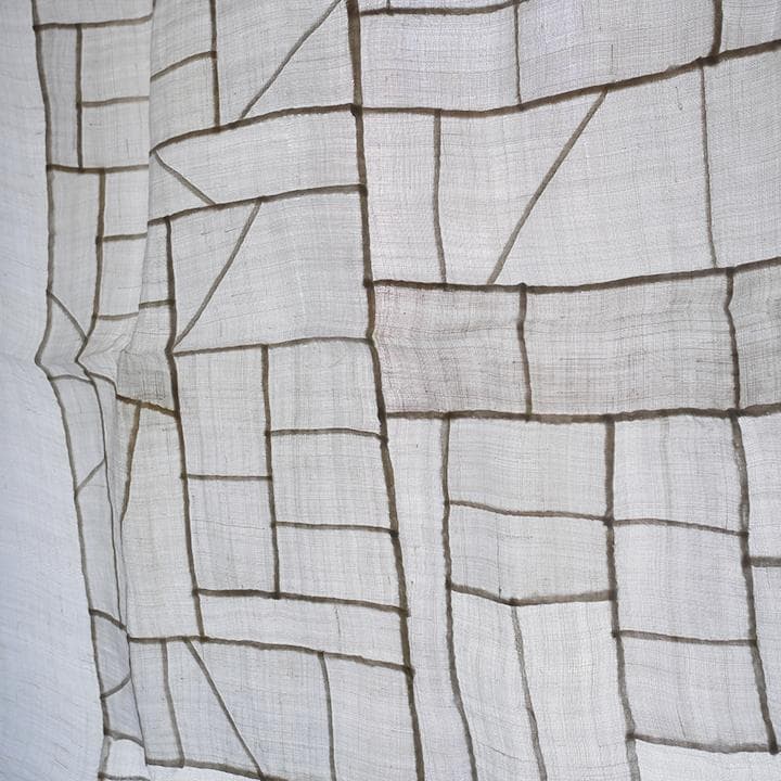 韓国 ポジャギ 手縫い 正方形 棒通しあり 100×100cm モシ 麻