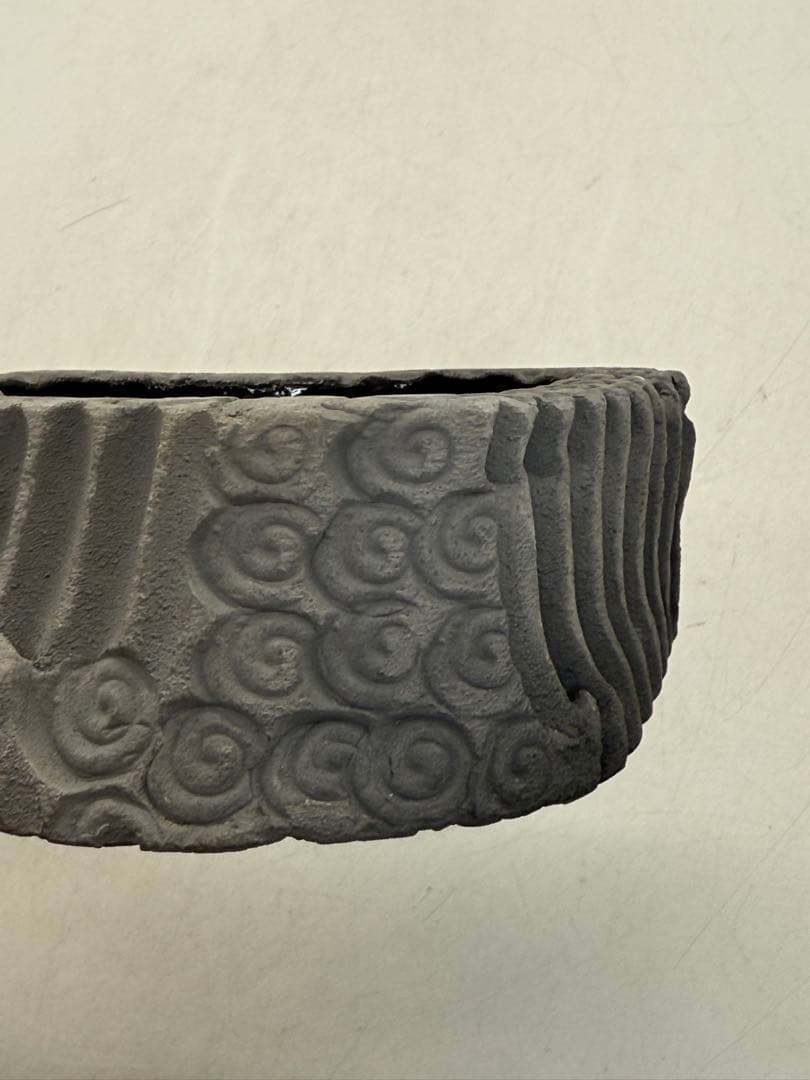 益子焼作家　坂田甚内作　深甚紋灰陶三角型小皿2点