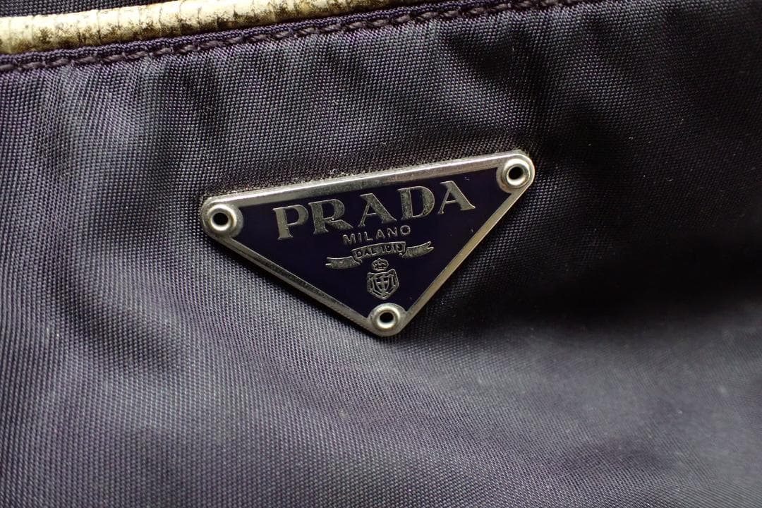 PRADA プラダ ナイロン×パイソン柄 ワンショルダーバッグ G8-B