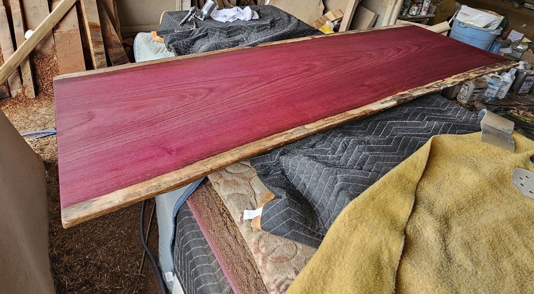 パープルハート　一枚板　ダイニングテーブル　カウンター　テーブル　ウォールナット