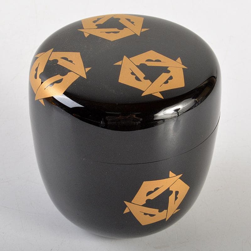 茶道具　鱗鶴蒔絵　大棗　堀内宗完(兼中斎)極め箱　M　R7198