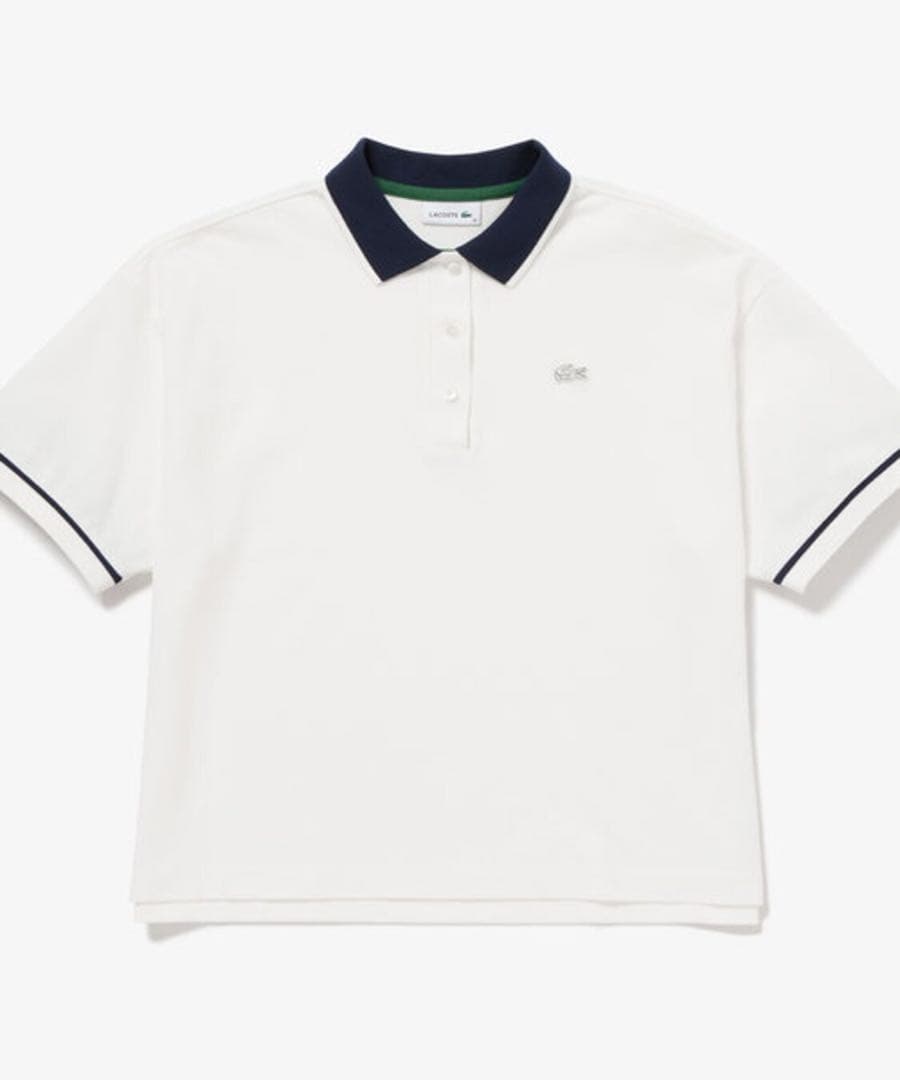 ラコステ　ヘビーウェイト鹿の子　ボクシーシルエットクレリックポロシャツ