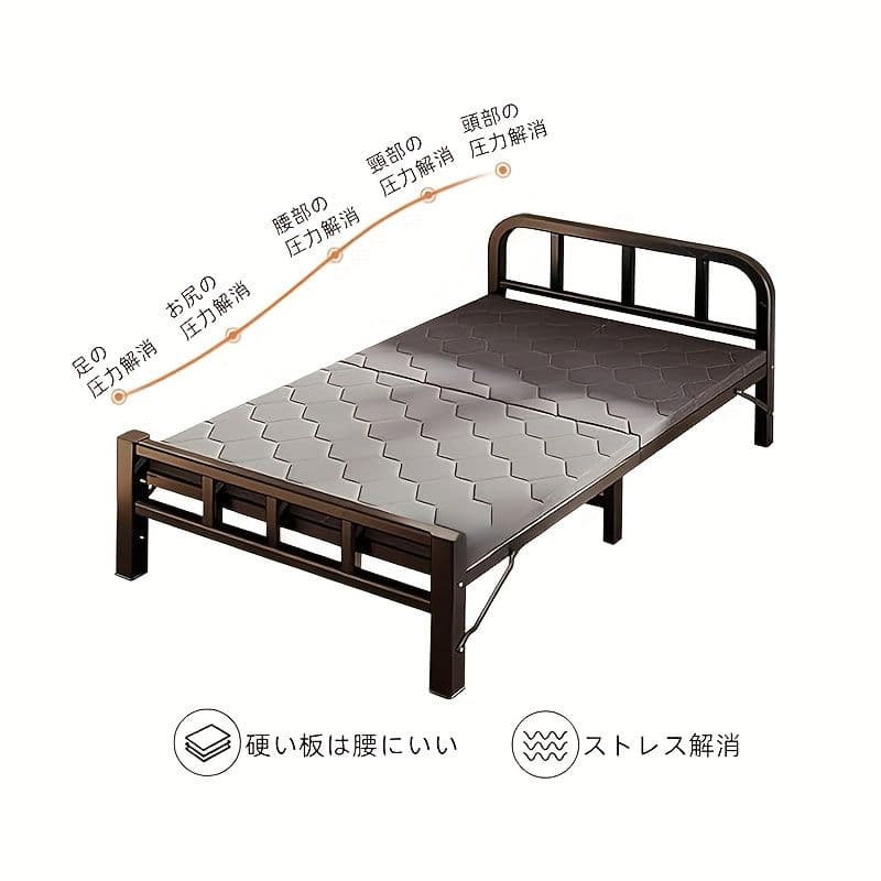 シングルベッドコット 折りたたみ 組立不要 屋内 / 屋外兼用 幅 80cm