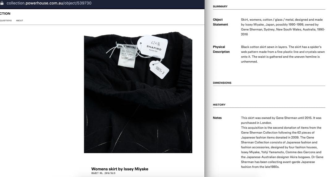 [90s] ISSEY MIYAKE スカート “蜘蛛の巣” ブラックコットン