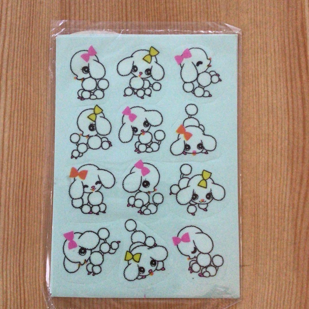 昭和レトロシール 高橋真琴さんプードル イニシャル ネコ 蝶 激レア