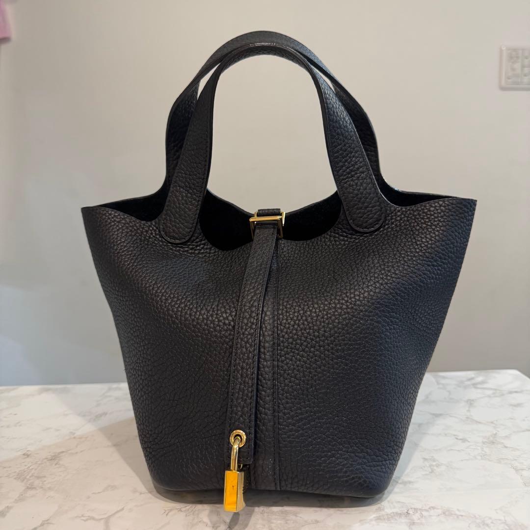 オーダーバッグ　大人気のブラック　ゴールド金具　フランス産トリヨン