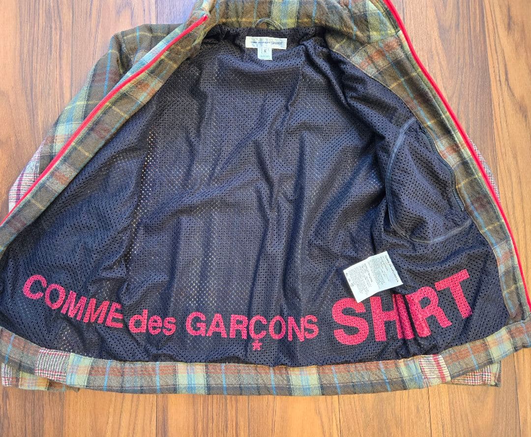 美品COMMEdesGARONS SHIRTSチェック切り替えウールブルゾン - メルカリ