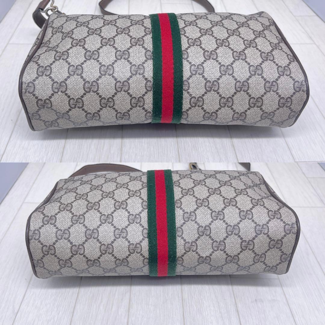 【美品】GUCCI×オールドグッチ斜めがけPVCシェリーラインショルダーバッグ