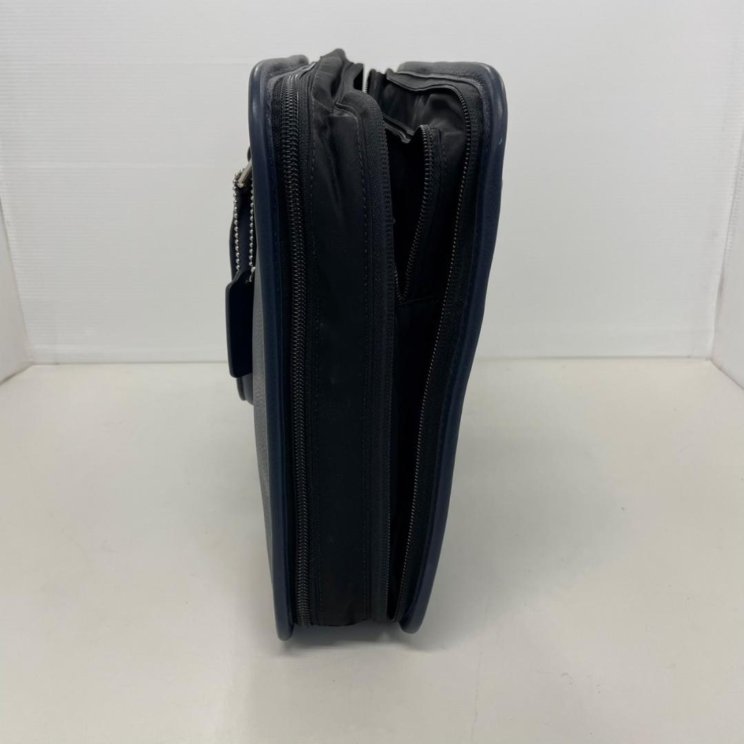 771694/COACH レザーブリーフバッグ 牛革 ネイビー メンズ