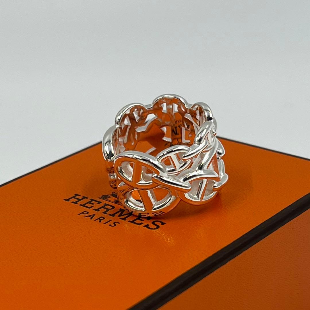 新品正規品 HERMES アンシェネ リング　GM59 シェーヌダンクル